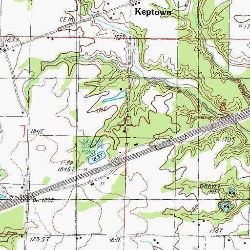 Topographic Map of Devore School (historical), IL