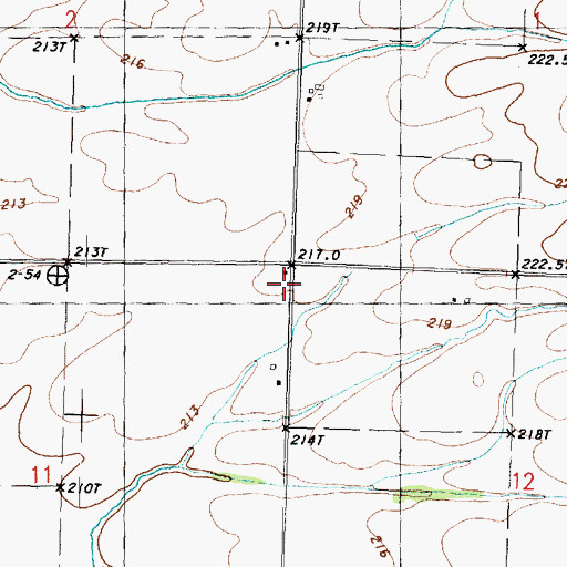 Topographic Map of Dewey School (historical), IL