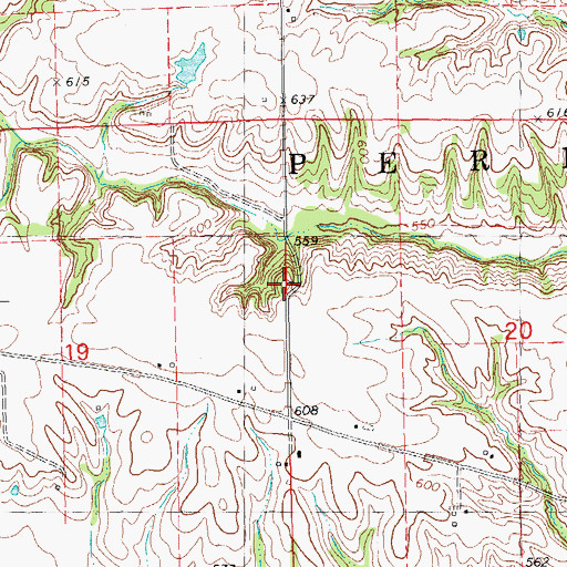 Topographic Map of Dexter School (historical), IL