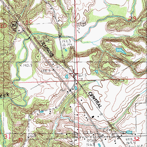 Topographic Map of Diamond Hill School (historical), IL