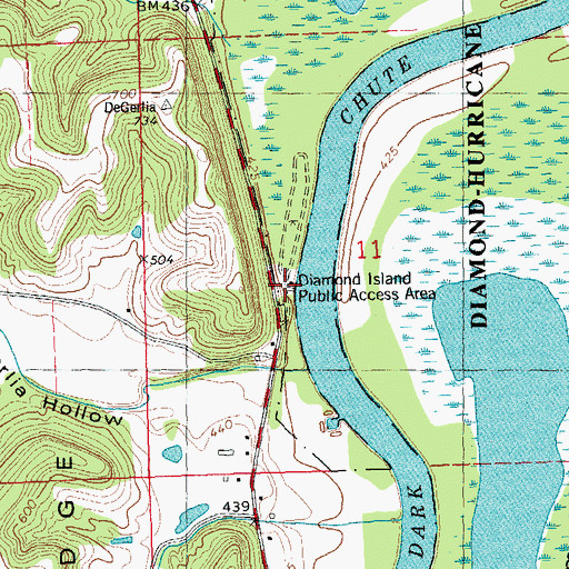 Topographic Map of Diamond Island Public Access Area, IL