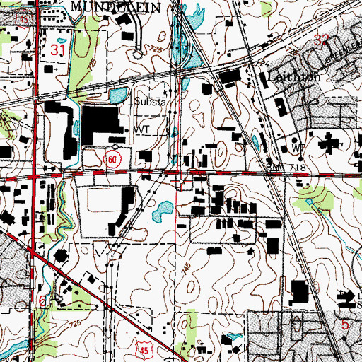 Topographic Map of Diamond Lake Cemetery, IL