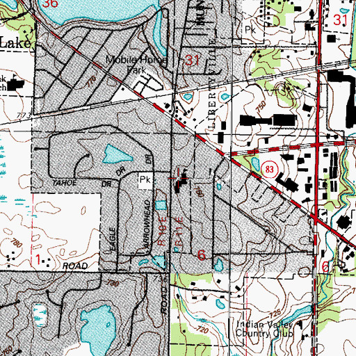 Topographic Map of Diamond Lake Elementary School, IL