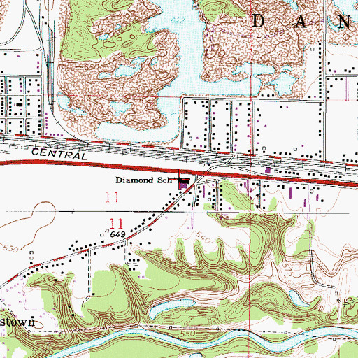 Topographic Map of Diamond Elementary School, IL