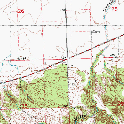 Topographic Map of Dick School (historical), IL