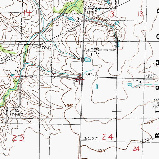 Topographic Map of Dieterich Cemetery, IL