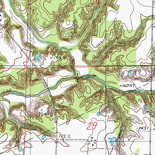 Topographic Map of Dieterich Creek, IL
