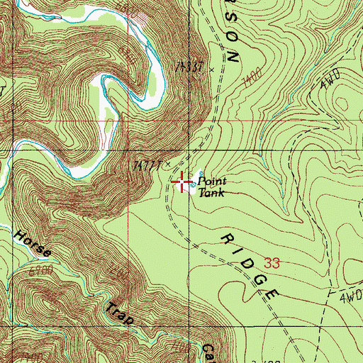 Topographic Map of Point Tank, AZ