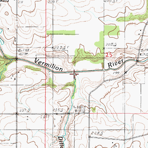 Topographic Map of Dillon Branch, IL
