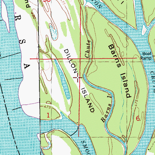 Topographic Map of Dillon Island, IL