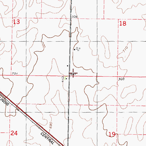 Topographic Map of Disbrow School (historical), IL