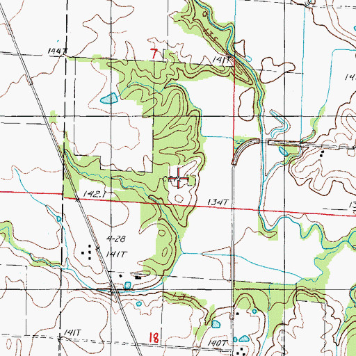 Topographic Map of Ditter Cemetery, IL