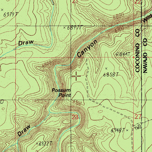 Topographic Map of Possum Point, AZ