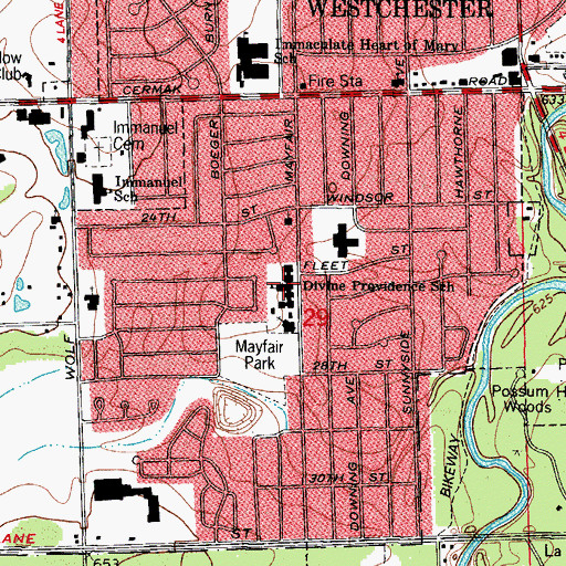 Topographic Map of Divine Providence School, IL