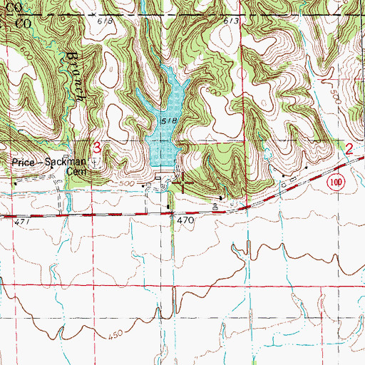 Topographic Map of Dixon Branch, IL