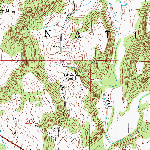 Topographic Map of Dixon Cemetery, IL