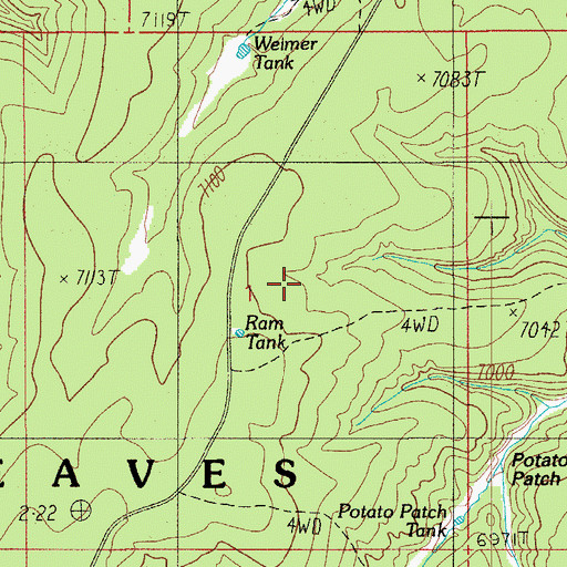 Topographic Map of Ram Tank, AZ