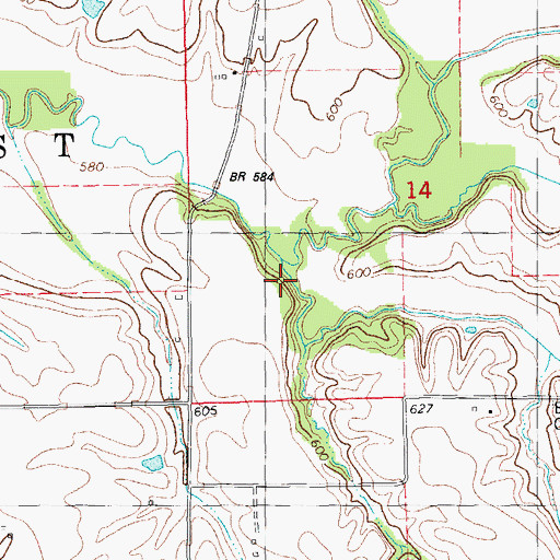 Topographic Map of Dixson Creek, IL