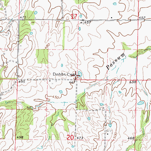 Topographic Map of Dobbs Cemetery, IL