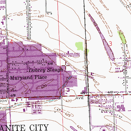 Topographic Map of Dobrey Slough, IL