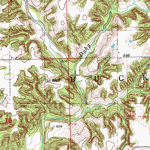 Topographic Map of Doby Branch, IL