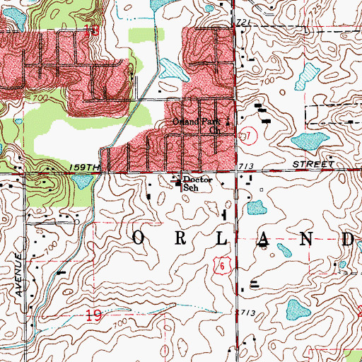Topographic Map of Doctor School, IL
