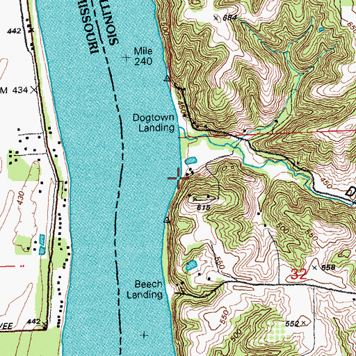 Topographic Map of Dogtown Hollow, IL