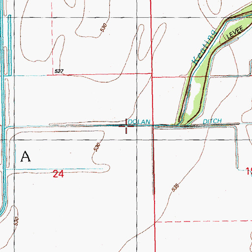 Topographic Map of Dolan Ditch, IL