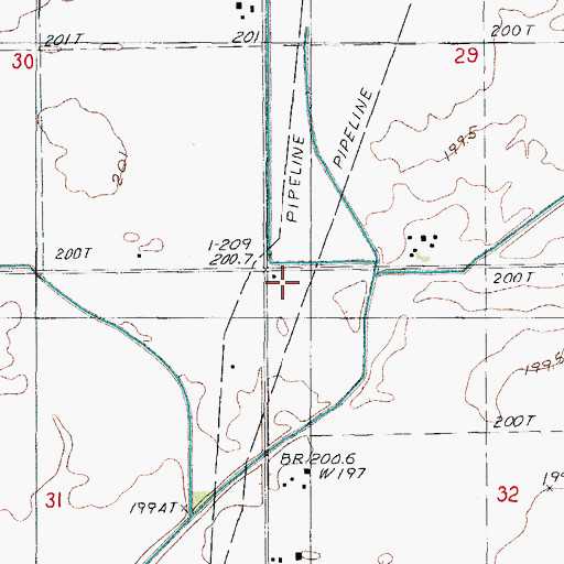 Topographic Map of Donahue School (historical), IL