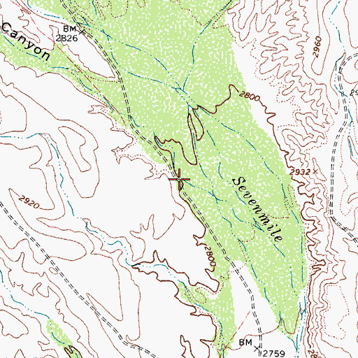 Topographic Map of Dourine Canyon, AZ