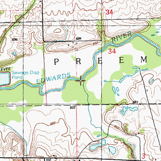 Topographic Map of Donohue Run, IL