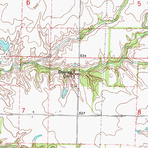 Topographic Map of Doolen Cemetery, IL