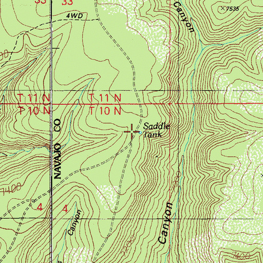 Topographic Map of Saddle Tank, AZ
