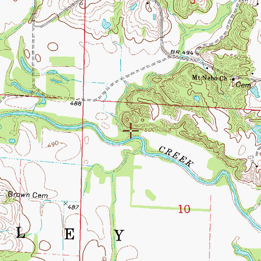 Topographic Map of Dorris Creek, IL