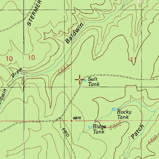 Topographic Map of Salt Tank, AZ