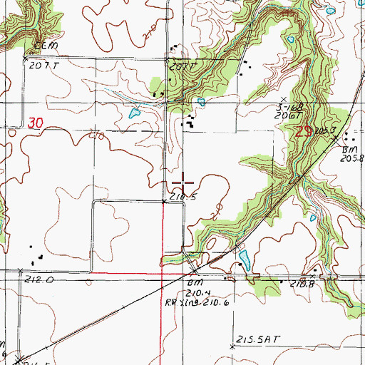 Topographic Map of Doty School (historical), IL