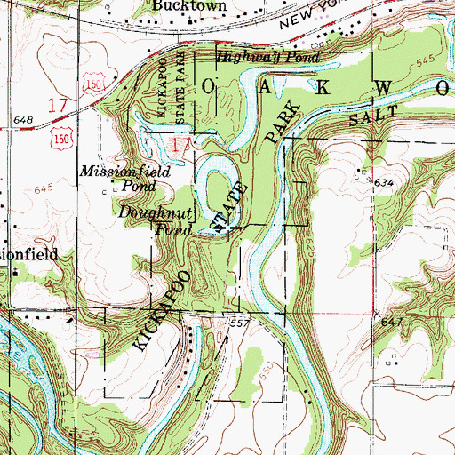 Topographic Map of Doughnut Pond, IL