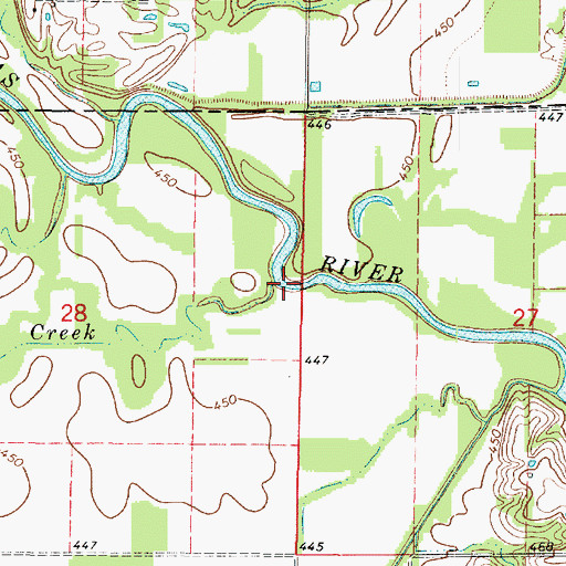 Topographic Map of Douglas Creek, IL