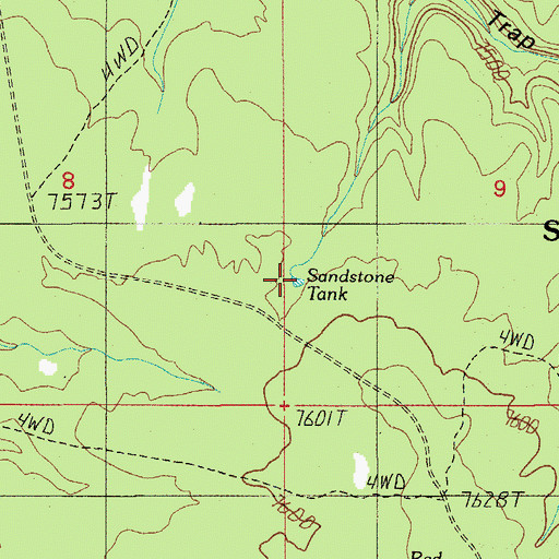 Topographic Map of Sandstone Tank, AZ