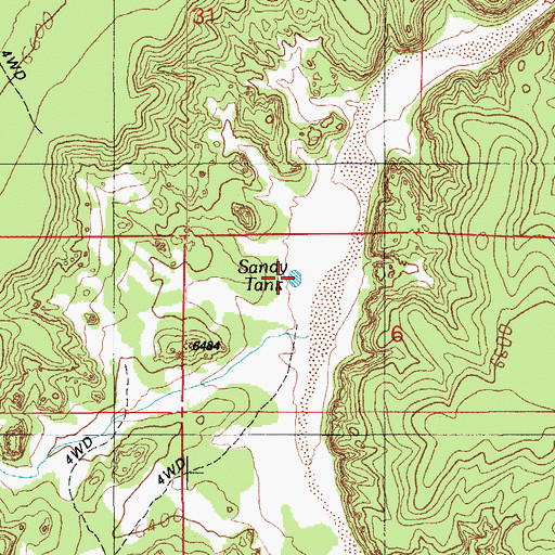 Topographic Map of Sandy Tank, AZ