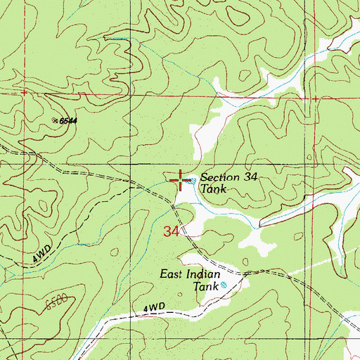 Topographic Map of Section 34 Tank, AZ