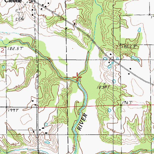 Topographic Map of Doyles Creek, IL