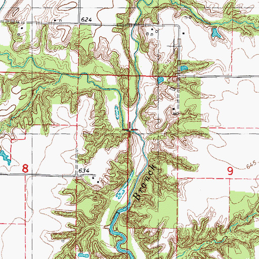 Topographic Map of Drake Creek, IL