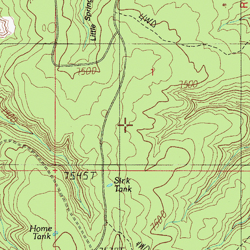 Topographic Map of Sink Tank, AZ