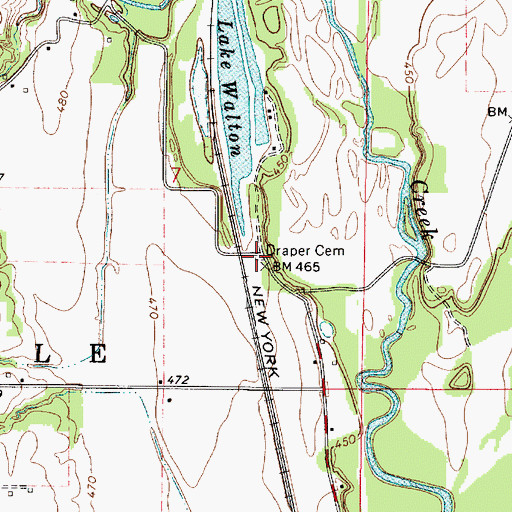 Topographic Map of Draper Cemetery, IL