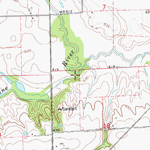 Topographic Map of Drowning Fork, IL
