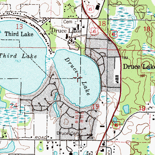 Topographic Map of Druce Lake, IL