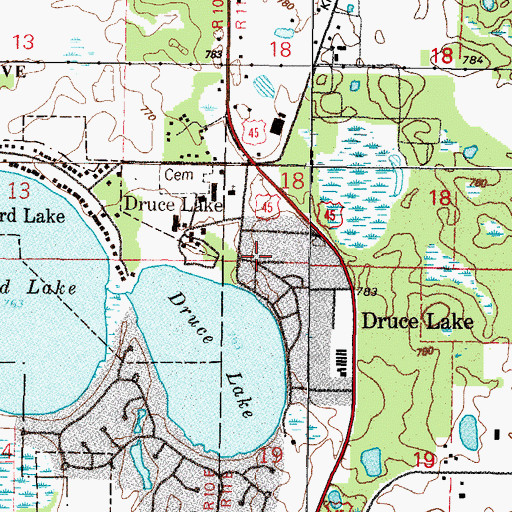 Topographic Map of Druce Lake, IL
