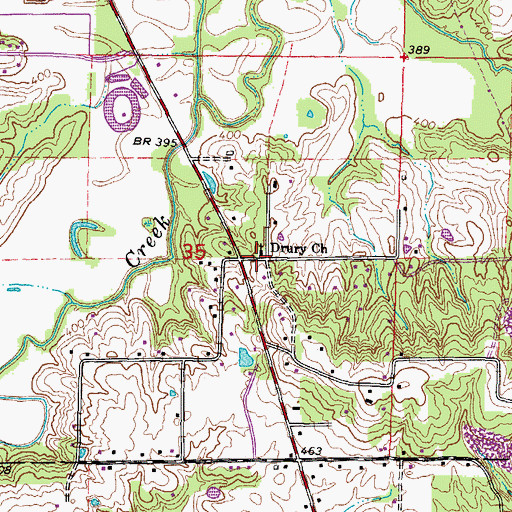 Topographic Map of Drury Christian Church, IL