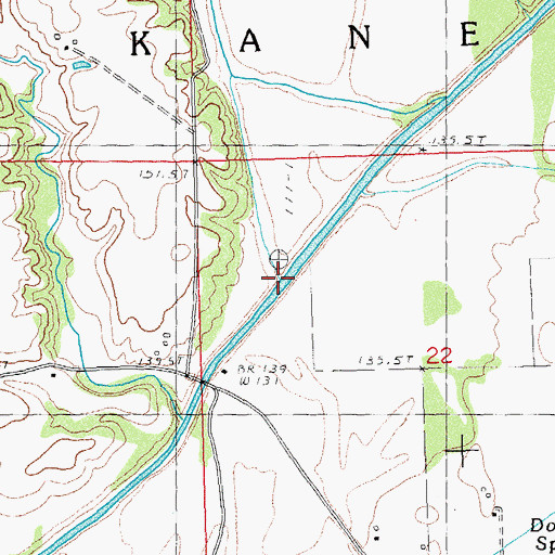Topographic Map of Dry Branch, IL
